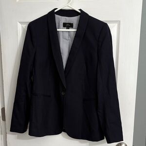 J. Crew Women’s Navy Blazer with Striped Lining 98% Wool Size 6